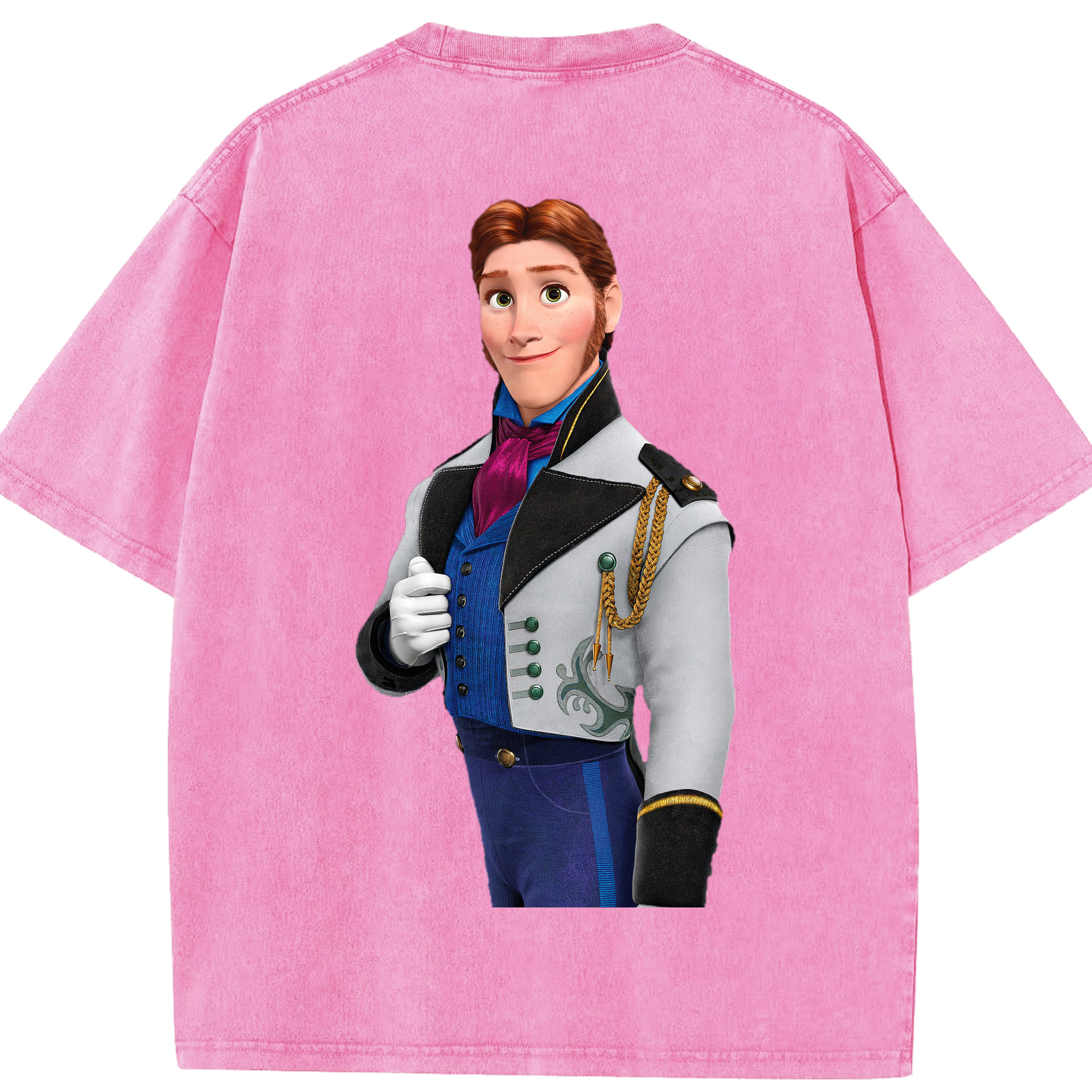 （画像用） アナと雪の女王 アンナ エルサ Frozen Anna Elsa 綿100% ヴィンテージ風 半袖Tシャツ（背面プリント）
